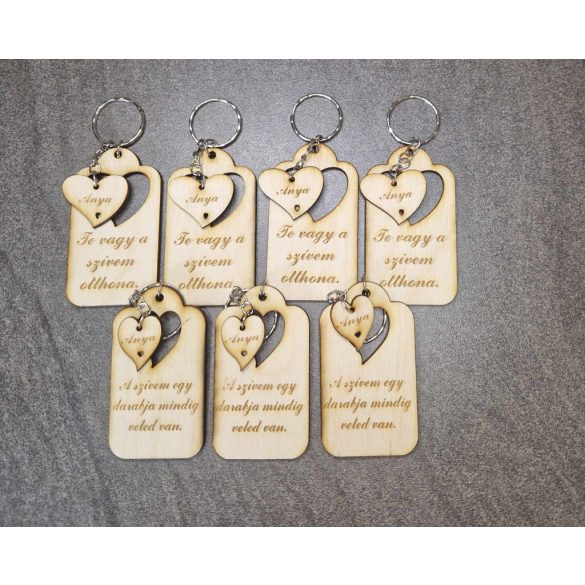 Anyák napi fa kulcstartó – "A szívem egy darabja mindig veled van"