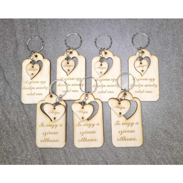 Anyák napi fa kulcstartó – "Te vagy a szívem otthona"