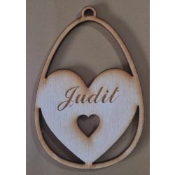 LÉZERVÁGOTT FA TOJÁS - VÁLASZTHATÓ NÉVVEL