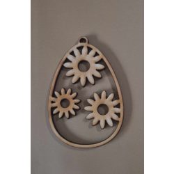 LÉZERVÁGOTT FA TOJÁS - VIRÁG MINTÁVAL