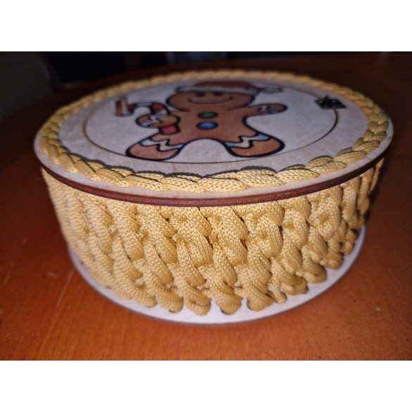 SZALONCUKORTARTÓ DOBOZ MÉZI DÍSZÍTÉSSEL