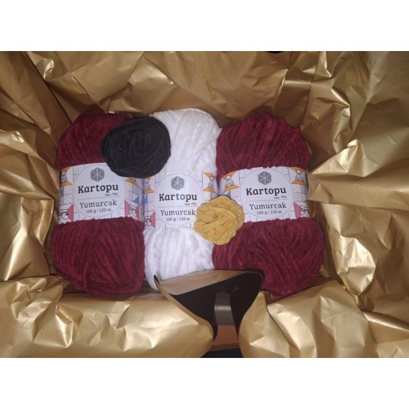 HORGOLÓ FONALCSOMAG-MIKULÁS SZOBAMAMUSZ (BORDÓ)